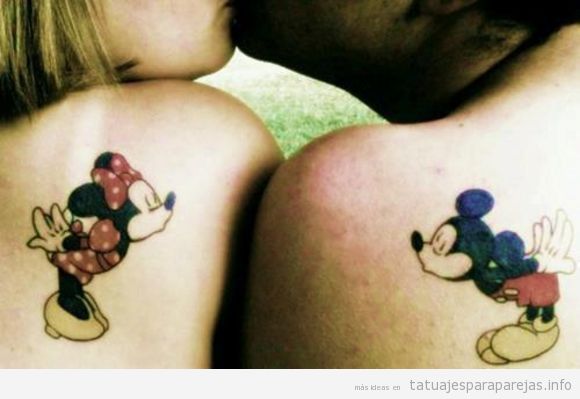 Tatuajes en pareja de famosas parejas de dibujos animados de Disney •  Tatuajes para ParejasTatuajes para Parejas