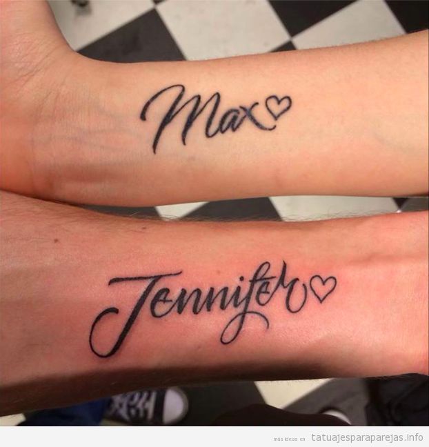 Tatuajes en pareja con el nombre de tu pareja, el de los dos o el de  vuestros hijos • Tatuajes para ParejasTatuajes para Parejas