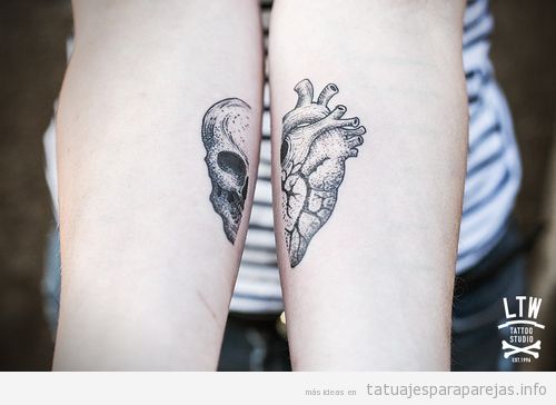 Tatuajes pequeños y originales en pareja 2 • Tatuajes para ParejasTatuajes  para Parejas